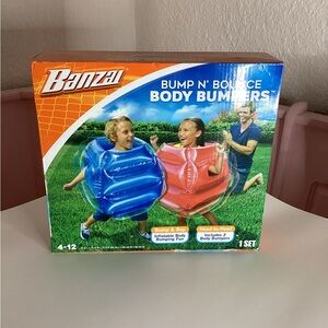 New Banzai Bump N’bounce Inflatable Body Bumpers Set Of 2 Red & Blue Family Fun